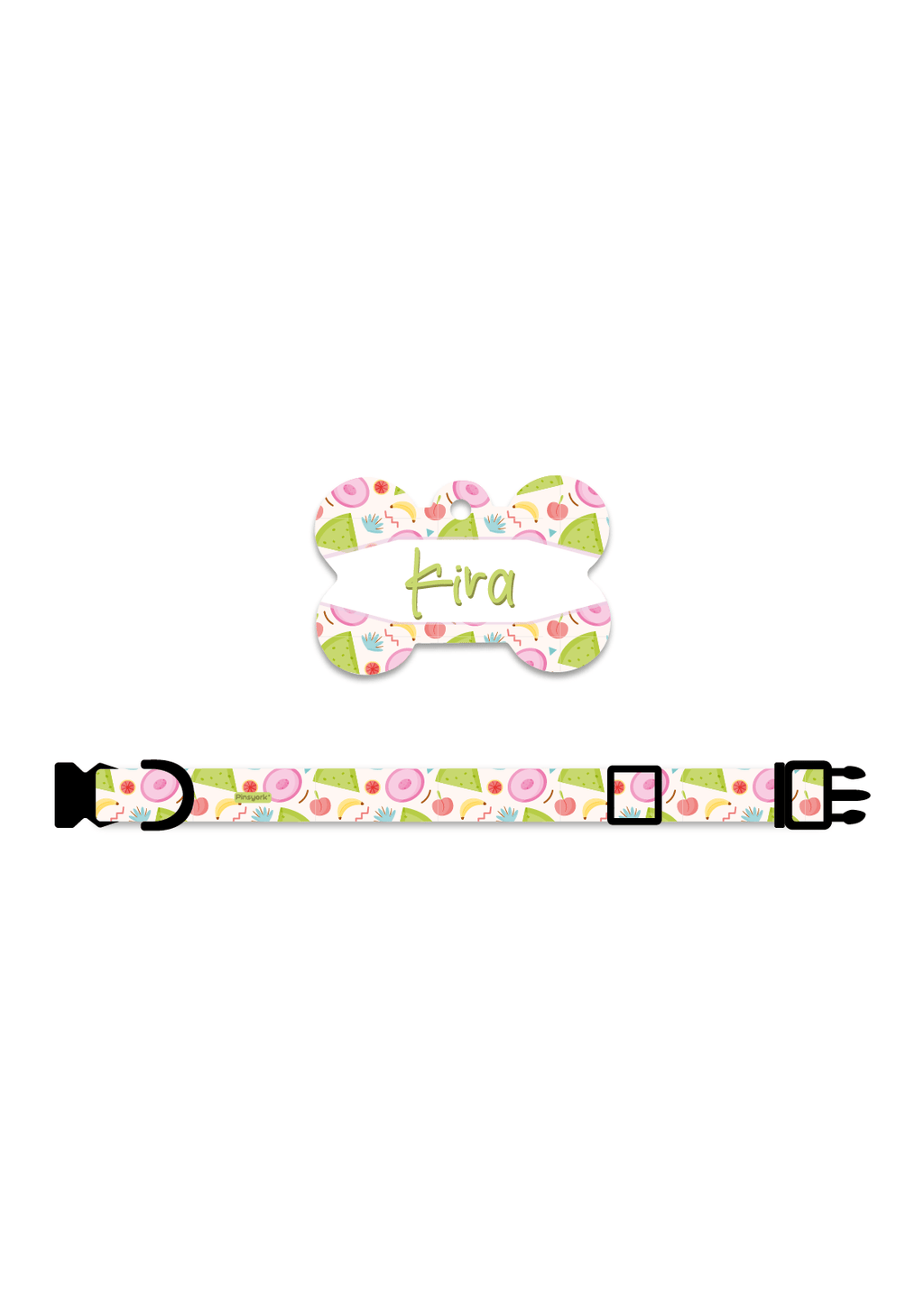 Collar + Placa ID Hueso | Summer