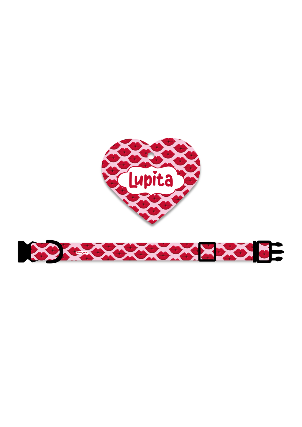 Collar + Placa ID Corazón | Kiss
