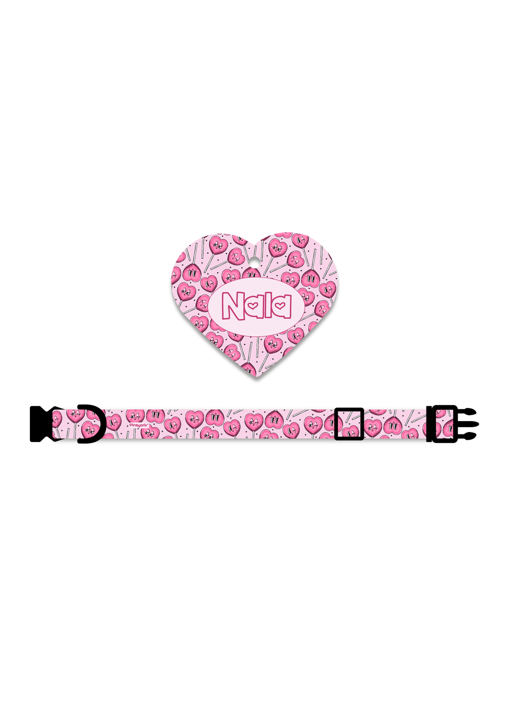 Collar + Placa ID Corazón | Kiss