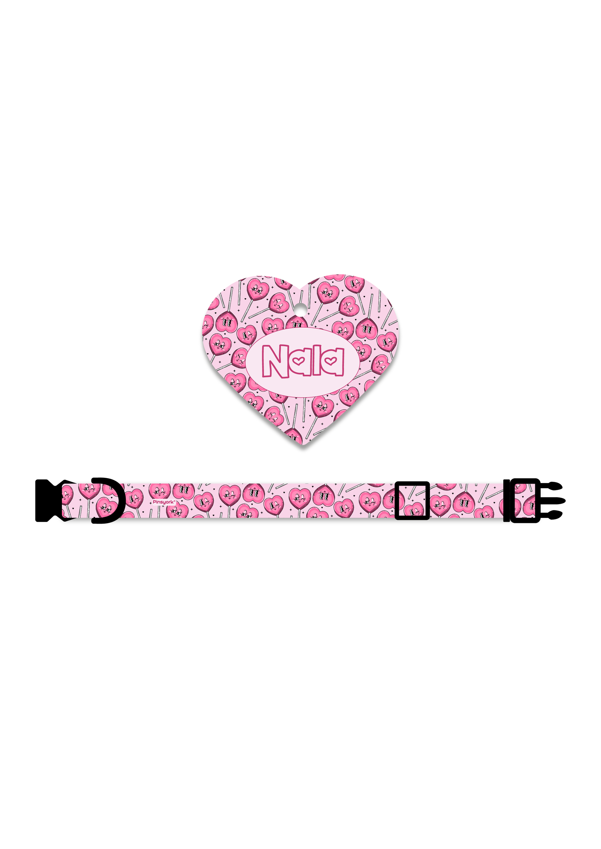 Collar + Placa ID Corazón | Kiss