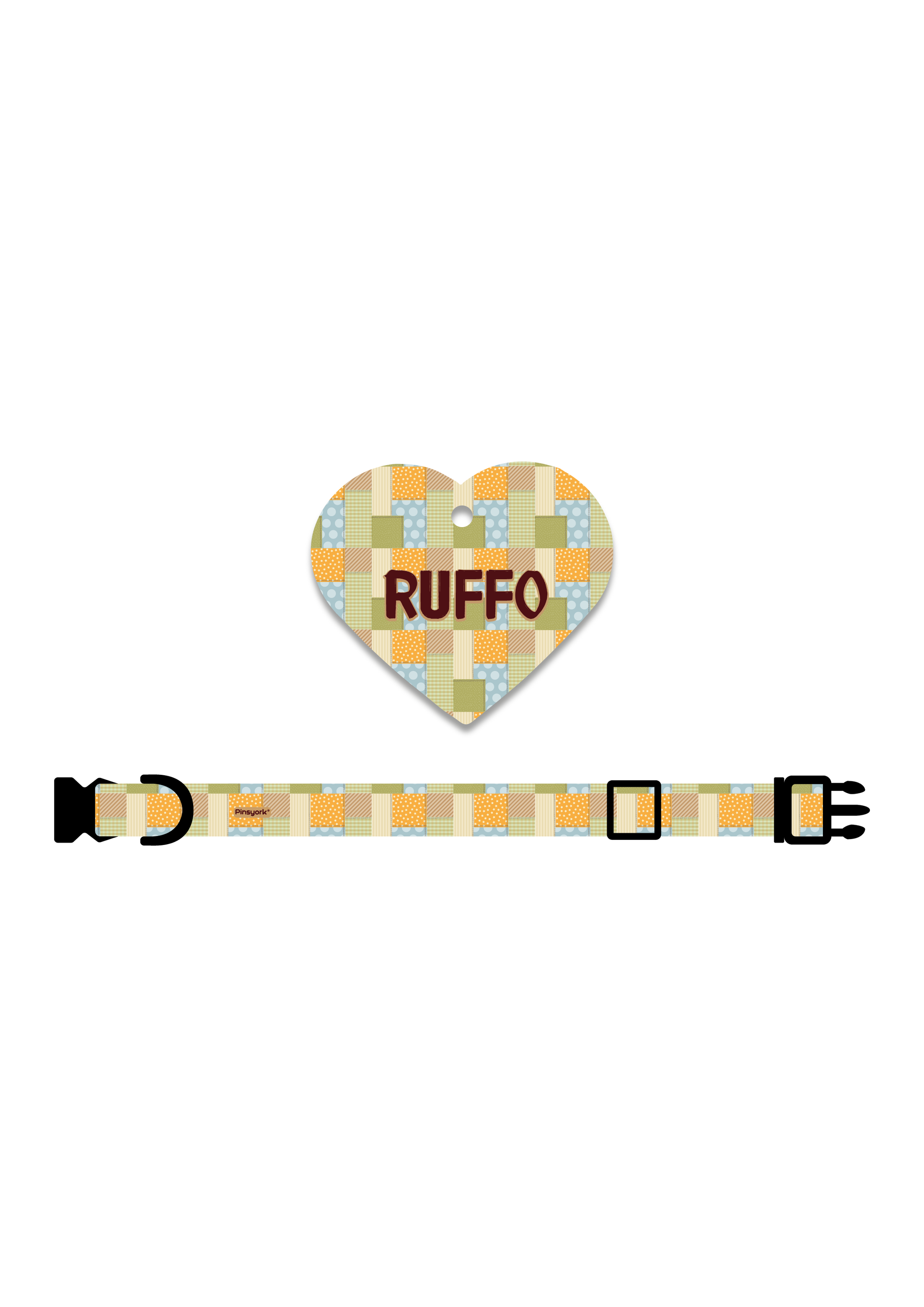 Collar + Placa ID Corazón | Patchwork