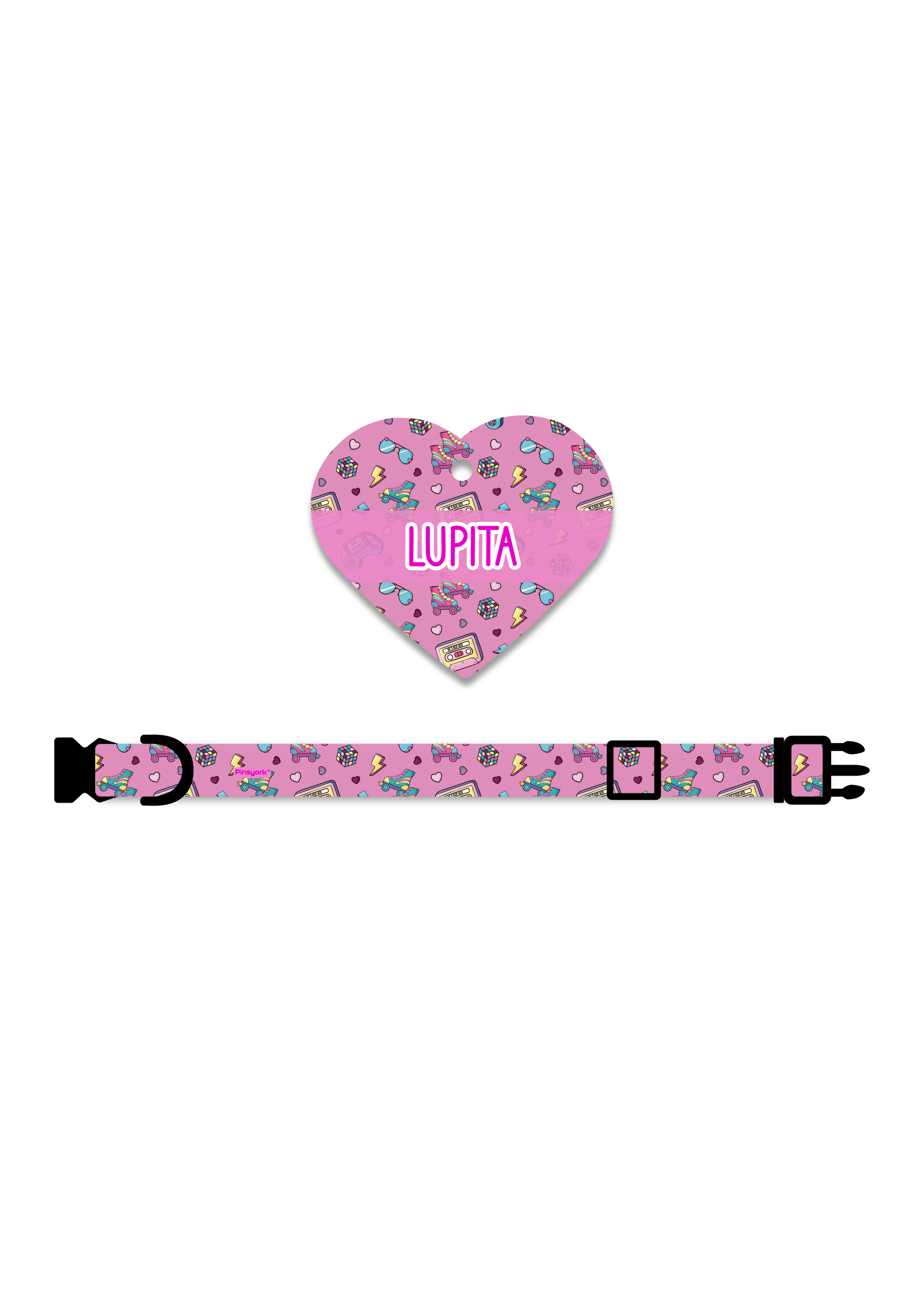 Collar + Placa ID Corazón | Retropet