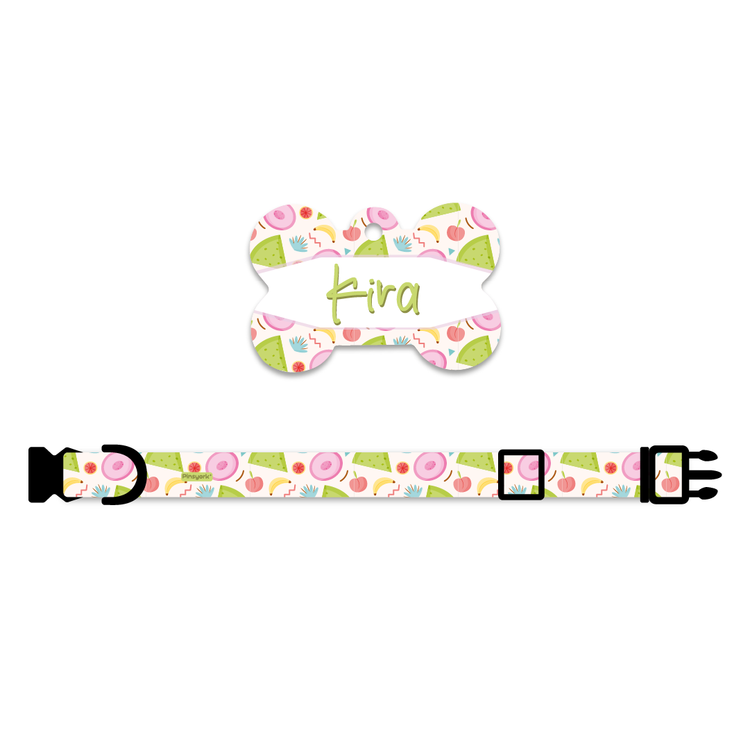 Collar + Placa ID Hueso | Summer