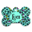 Placa ID Hueso con  QR diseño Animal Print - Leopart 1
