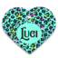 Placa ID Corazón con QR diseño Animal Print - Leopart1