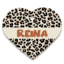 Placa ID Corazón con QR diseño Animal Print - APrint1