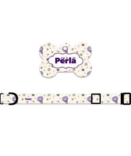 Collar + Placa ID Hueso Balloons