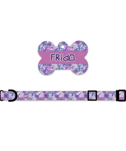 Collar + Placa ID Hueso Butterfly