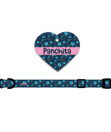 Collar + Placa ID Corazón Diamonds