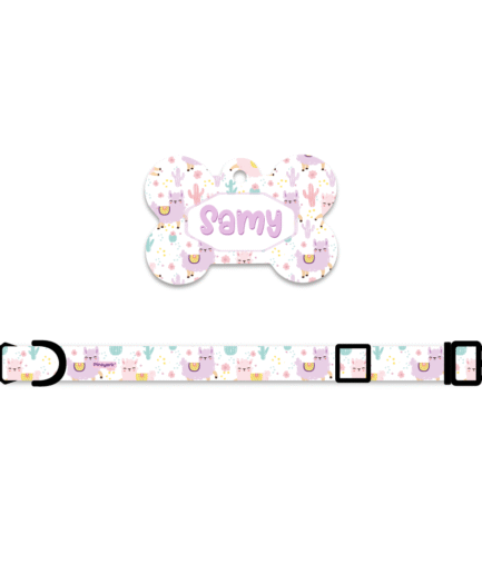 Collar + Placa ID Hueso Llama
