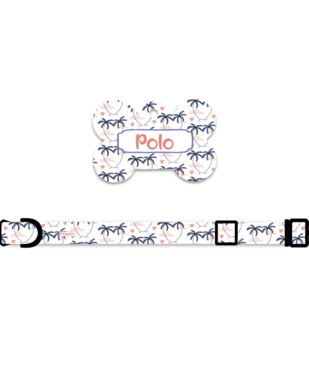 Collar + Placa ID Hueso Palmeras