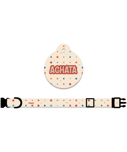 Collar + Placa ID Círculo | Estrellitas